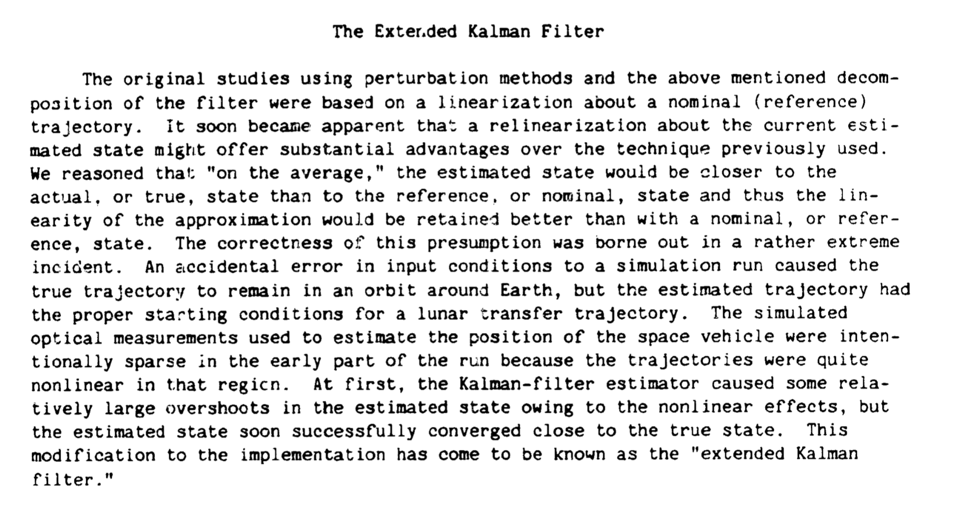 Extended Kalman filter
